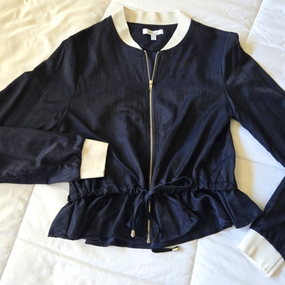 Lucy Paris Dark Blue and White Bomber Jacket